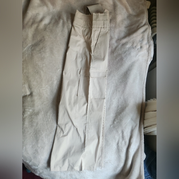 ZARA BELTED high waist GABARDINE PANTS (NWT) beige size L - Picture 6 of 16